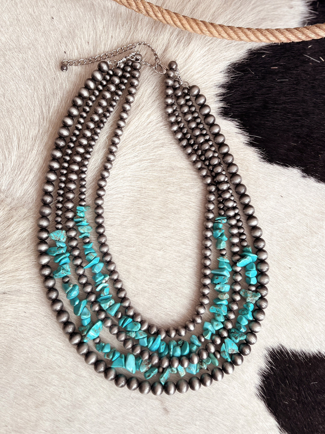 Handmade 5-strand Chip Stone Navajo Bead Necklace | Gussied Up Online Boutique