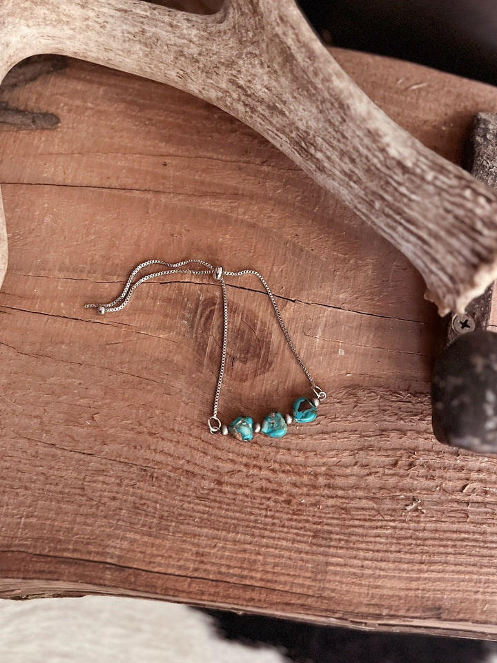 Heart Turquoise Gemstone Adjustable Bracelet | gussieduponline