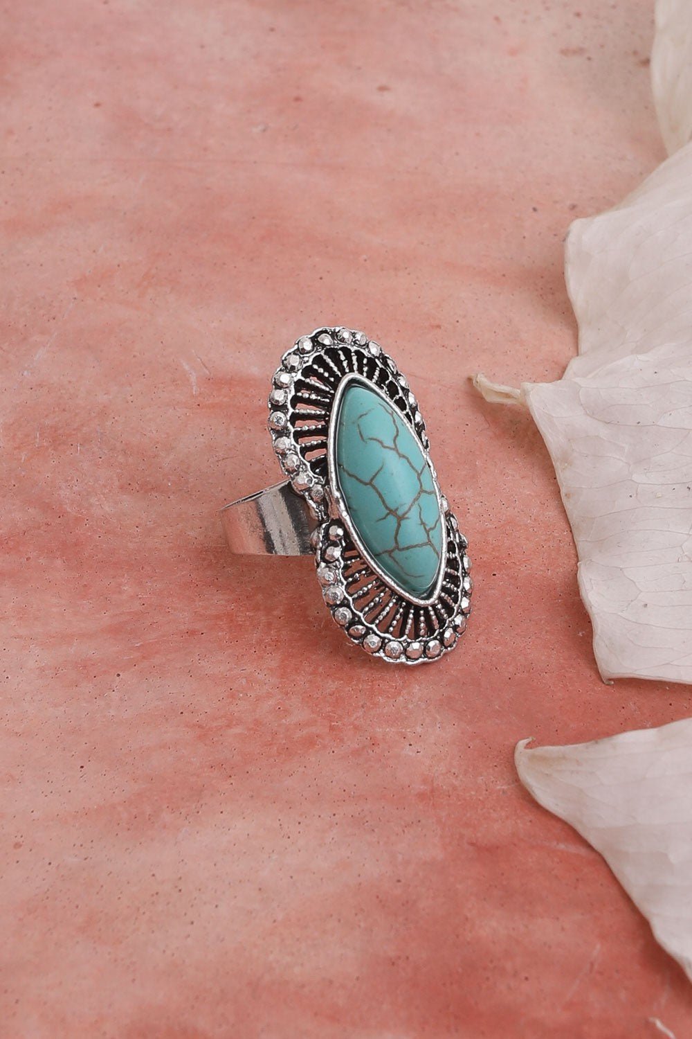 Western Hourglass Adjustable Turquoise Ring | gussieduponline