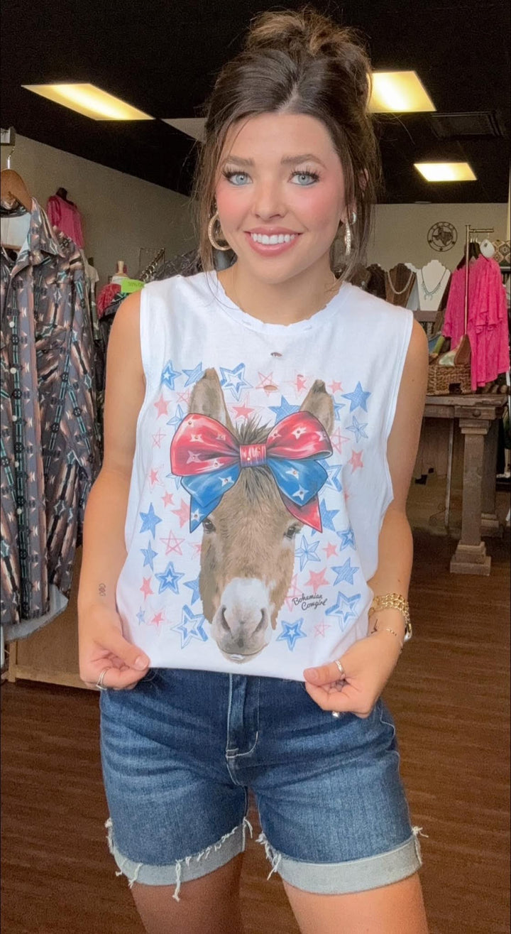 American Donkey Bow Holy Tank Top*