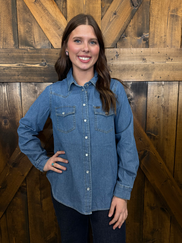 L&B Classic Western Yoke Button Down Denim Top