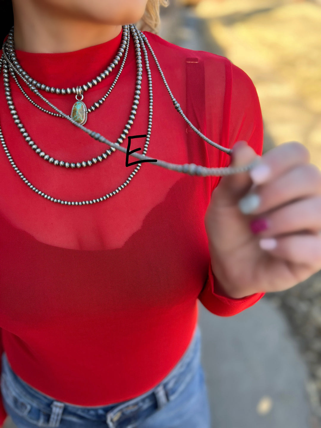 Genuine Sterling Silver Navajo Beaded Necklaces - Various Sizes