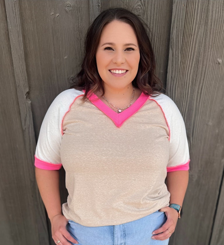 PLUS Day to Day Color Block Top- 2 colors | gussieduponline