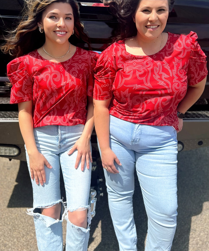 PLUS Sterling Kreek Stitched Out Top | gussieduponline