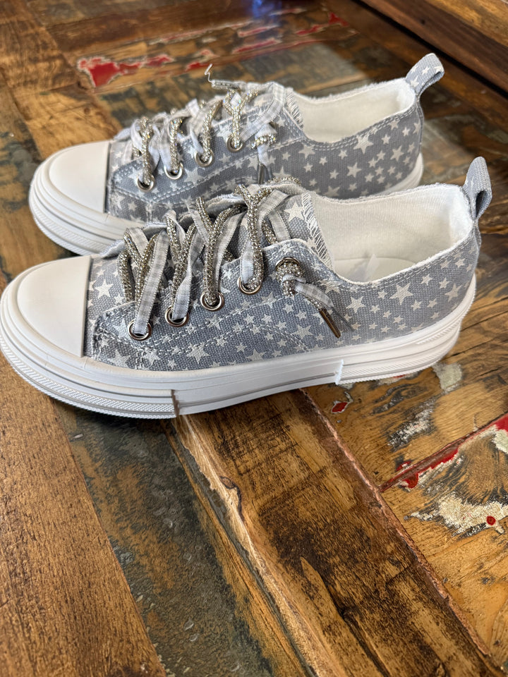 Aman Grey Double Stars Sneakers