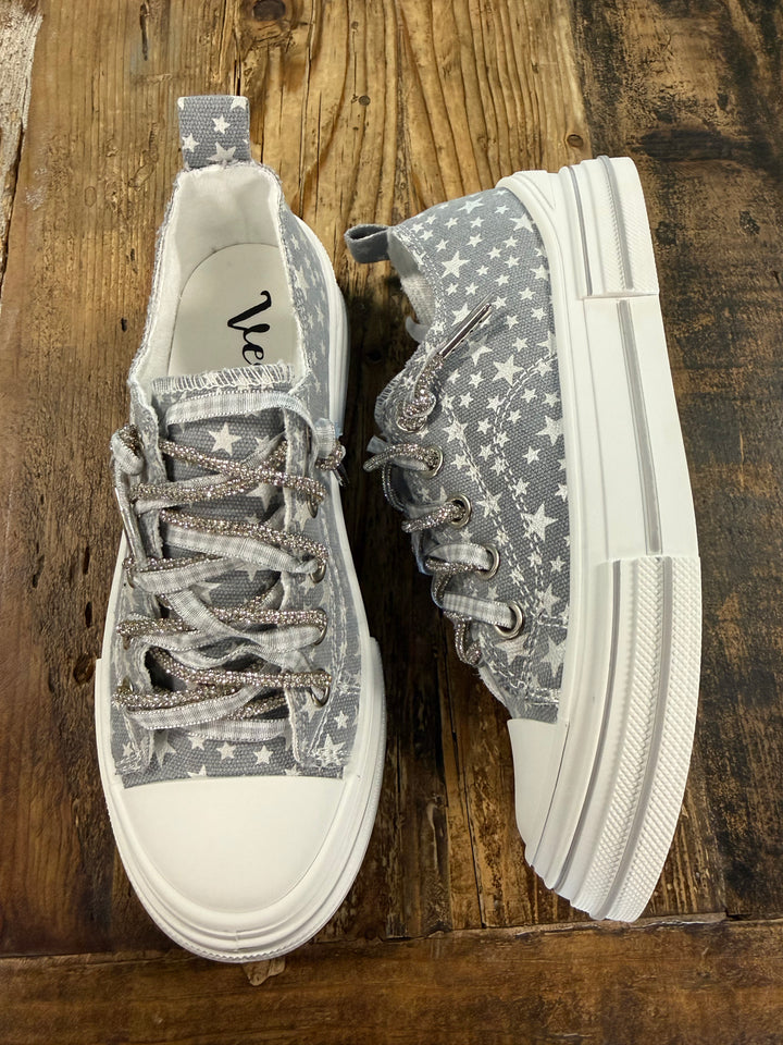 Aman Grey Double Stars Sneakers