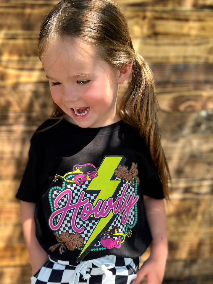 KIDS Howdy Thunderbolt Western Graphic Tee | gussieduponline