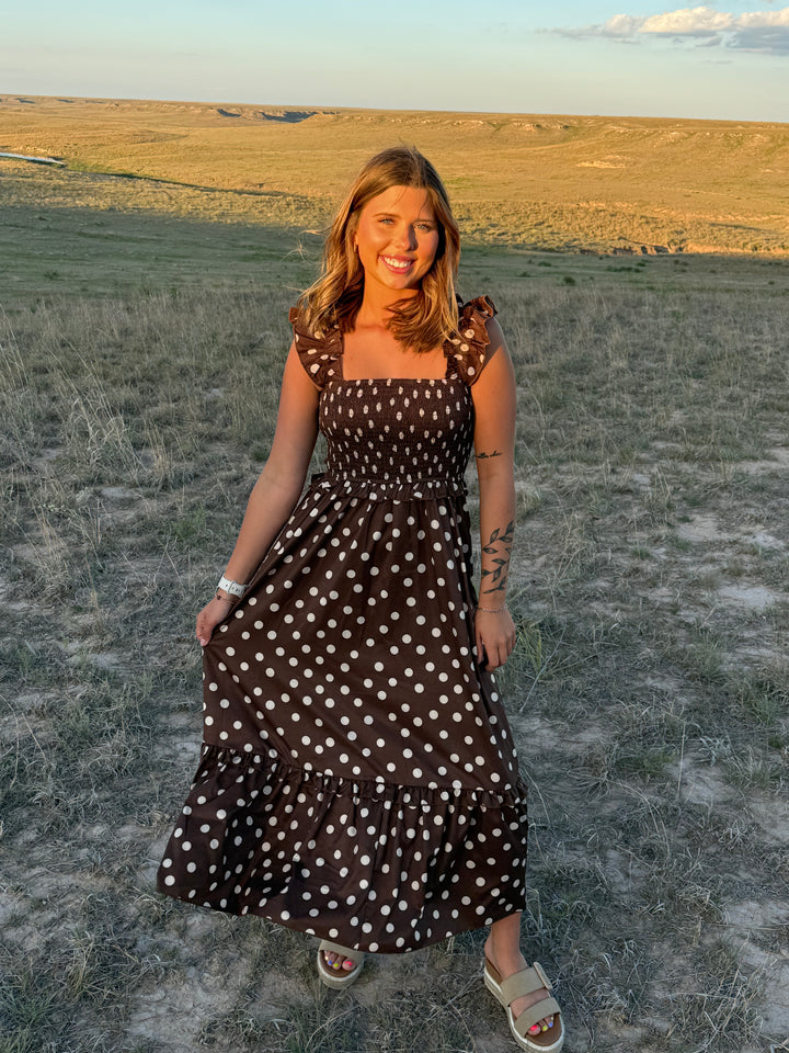 Mocha Dot Dress