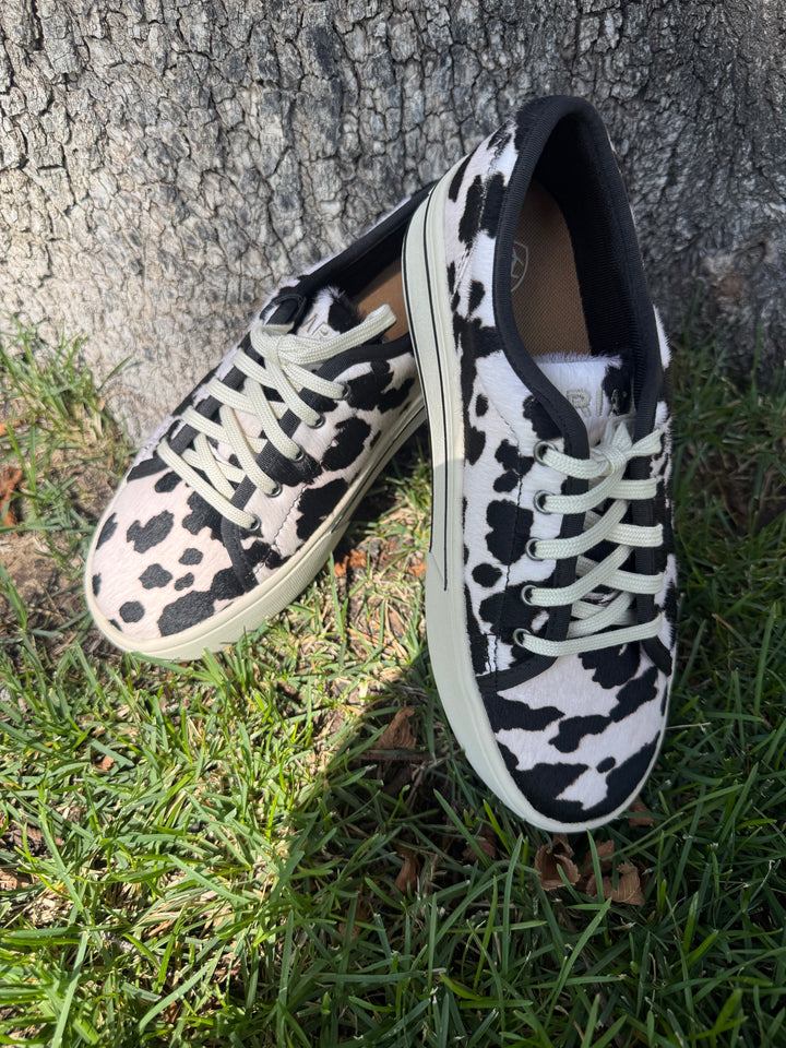 Ariat Women's Skylar Black & White Hair On Hide Sneakers