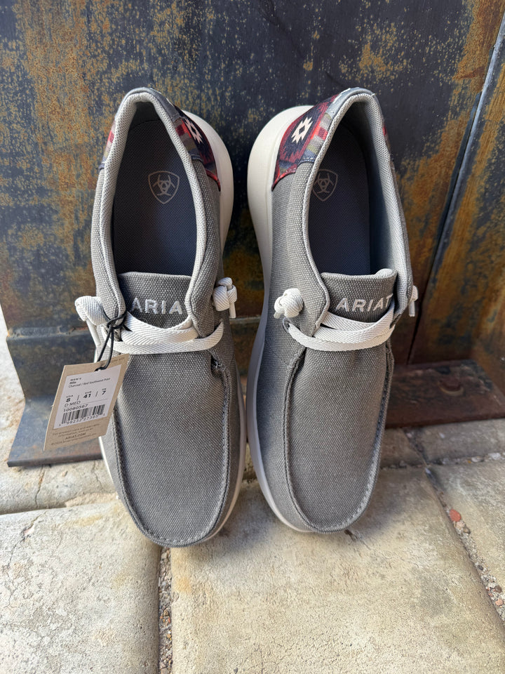 MENS Ariat Charcoal/Red Aztec Slip On Shoe