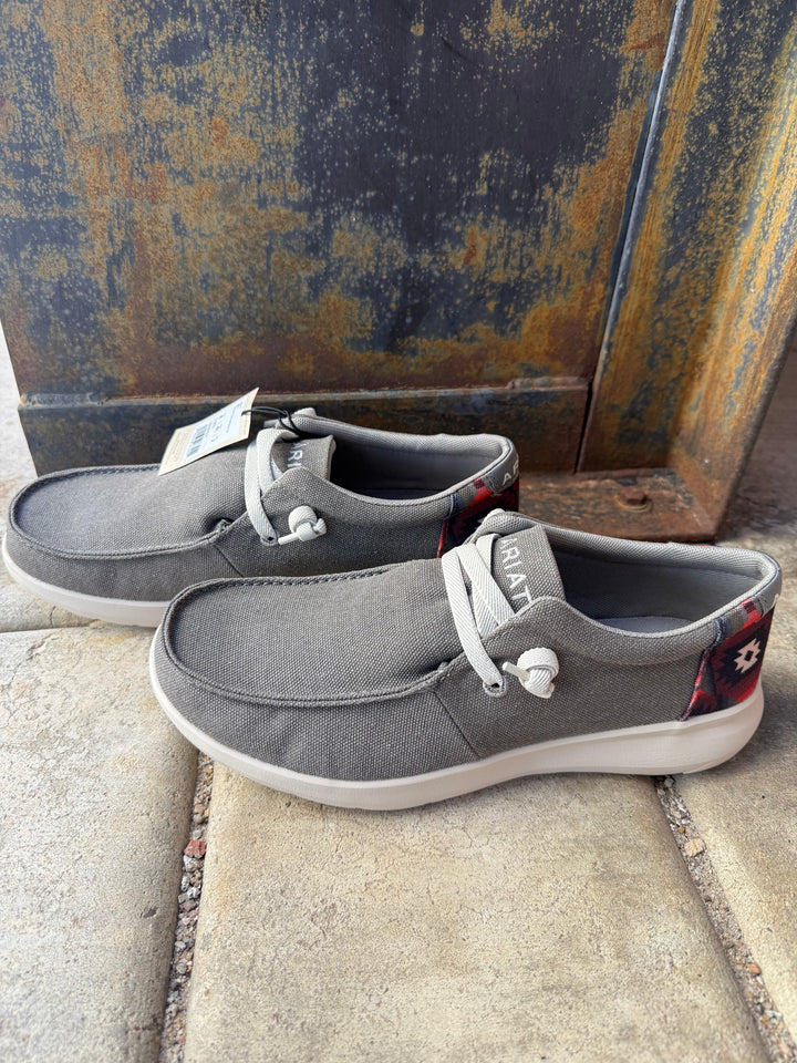 MENS Ariat Charcoal/Red Aztec Slip On Shoe