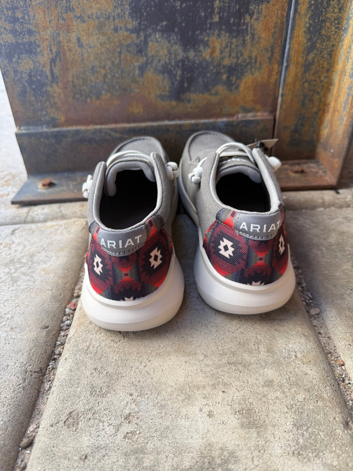 MENS Ariat Charcoal/Red Aztec Slip On Shoe