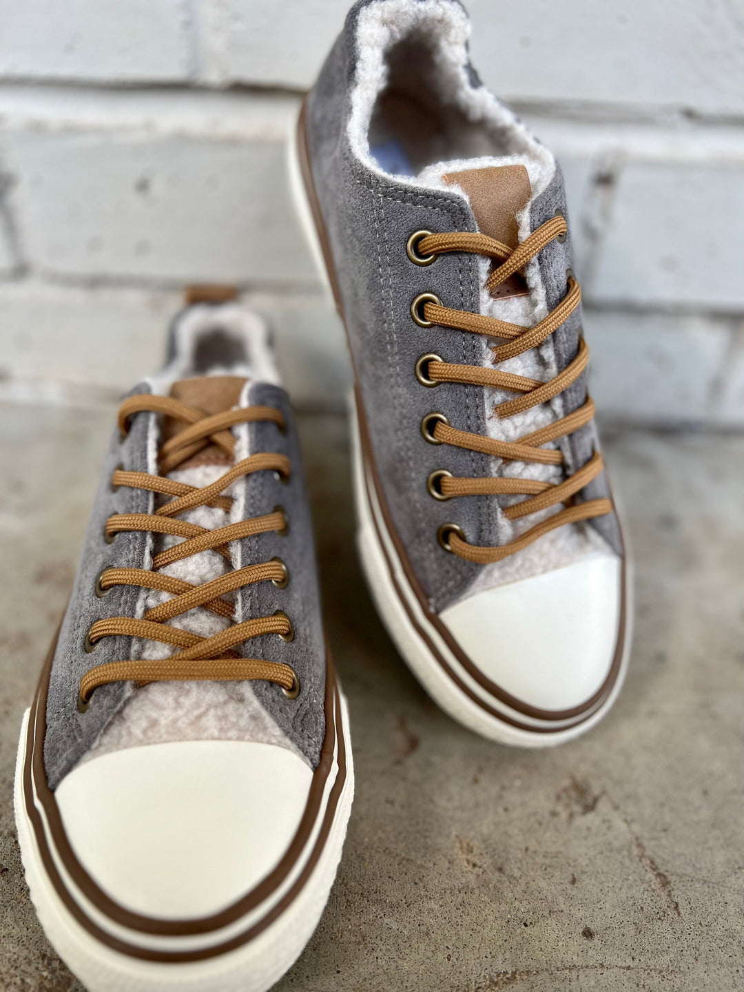 Grey Suede Cozy Sneakers | gussieduponline