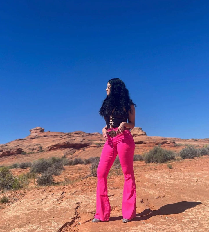 Bubble Yum Pink Bell Bottoms | gussieduponline