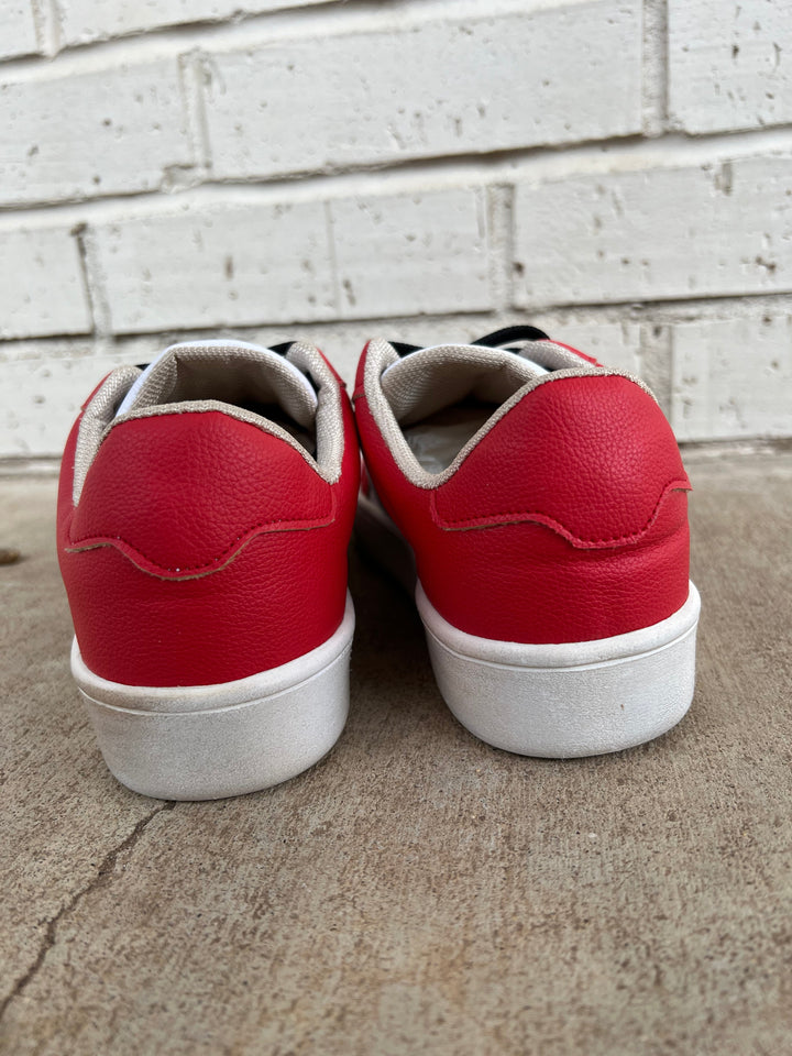 Red & Black Game Day Sneakers | gussieduponline