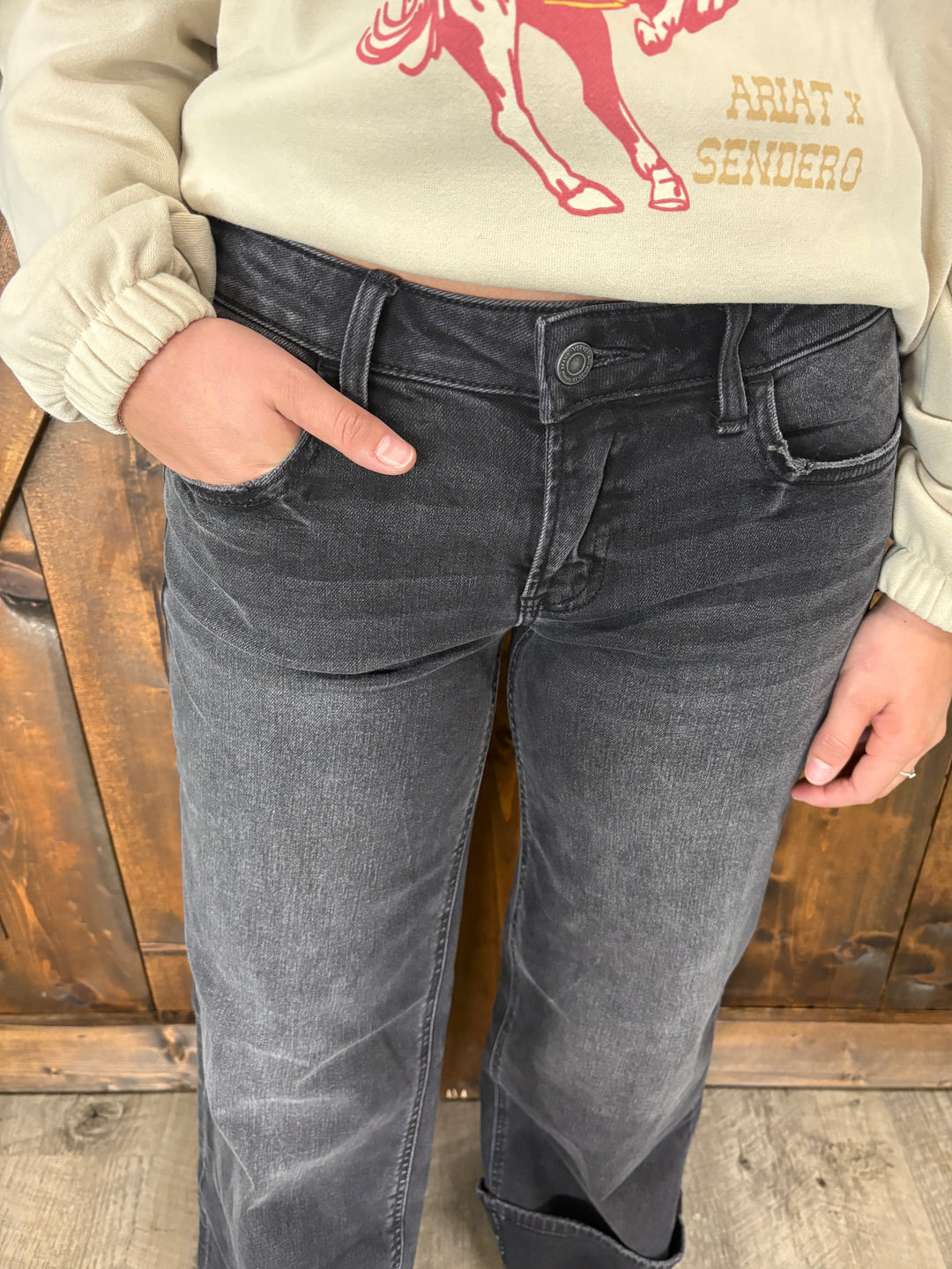 Vervet Black Low Rise Baggy Wide Leg Jeans