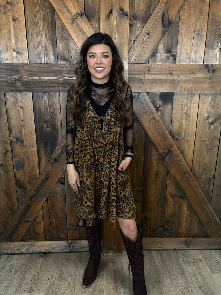 L&B Leopard Print Denim Romper