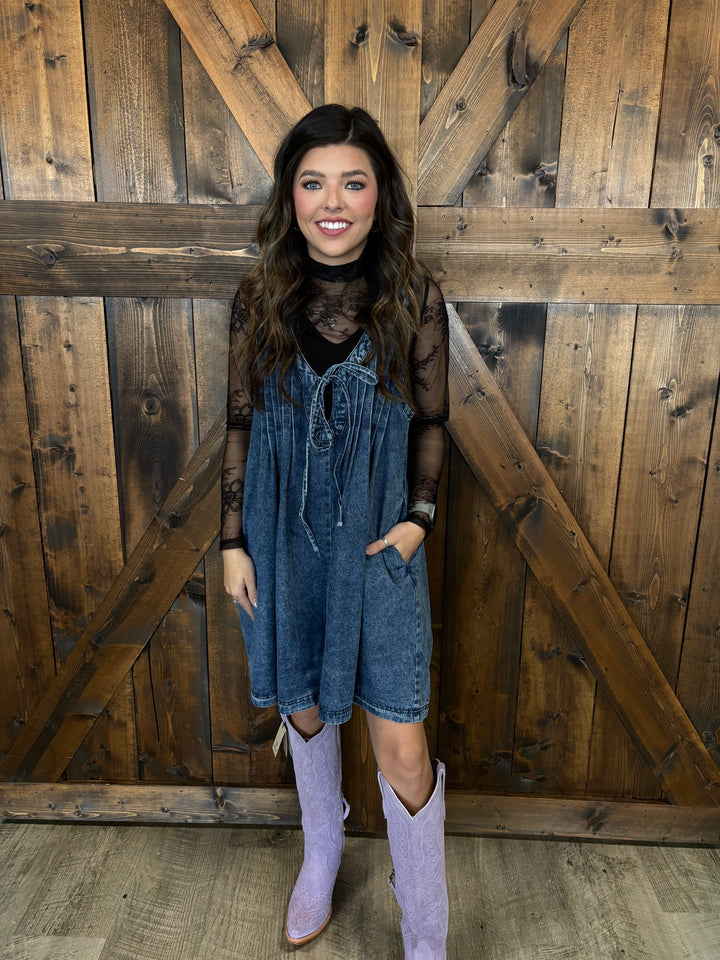 L&B Light Stone Denim Romper