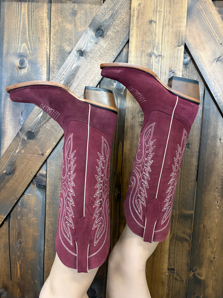 Tanner Mark Women's Burgundy Suede Boots