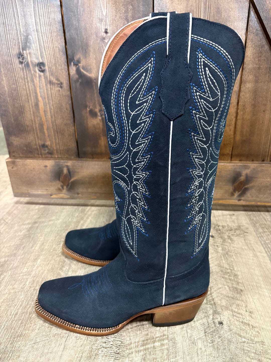 Tanner Mark Women's Navy Blue Suede Boots