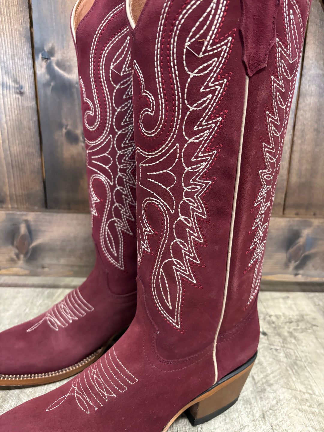 Tanner Mark Women's Burgundy Suede Boots