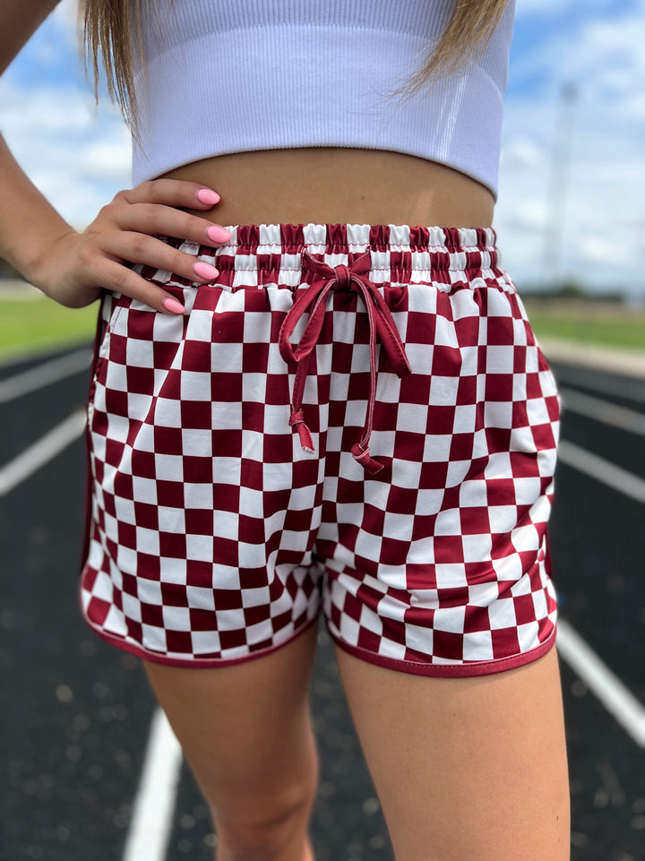 Sterling Kreek Maroon Pep Rally Shorts | gussieduponline