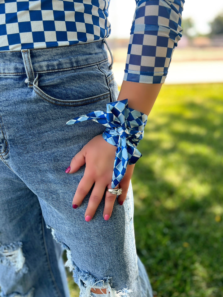 Sterling Kreek Pep Rally Blue Mesh Top | gussieduponline