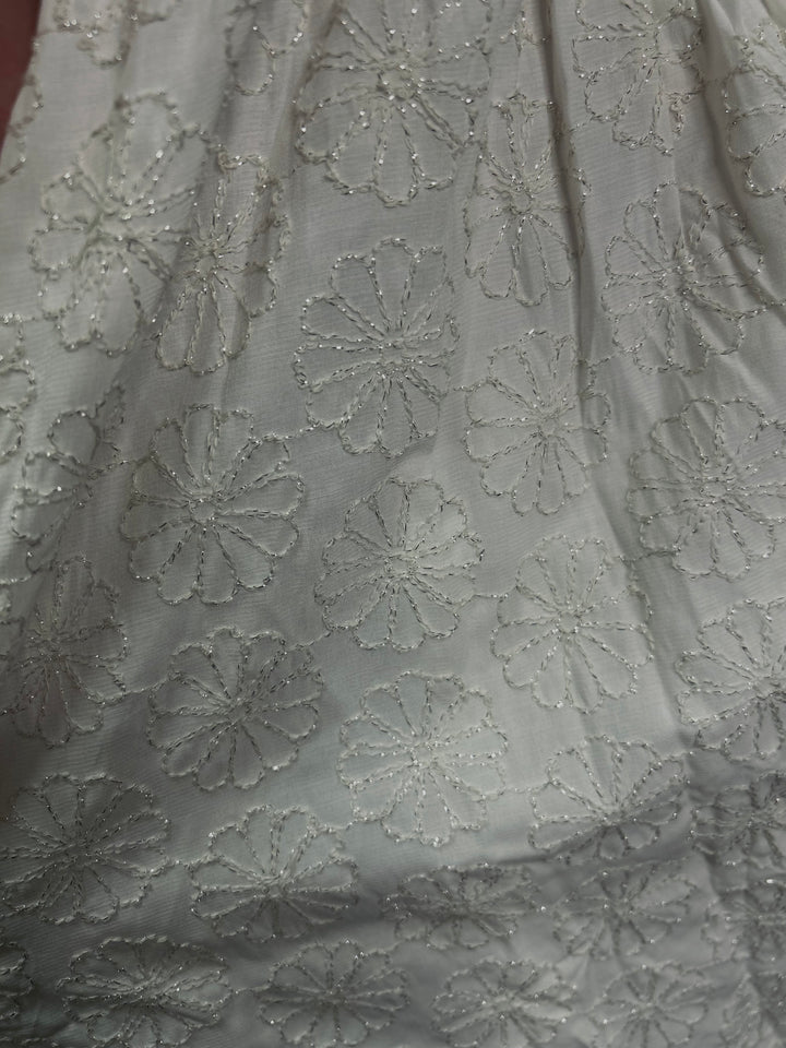 White Floral Ruffle Tie Back Dress*