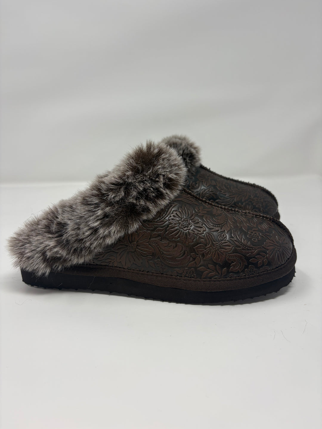 Very G Lolly Chocolate Tooled Slippers