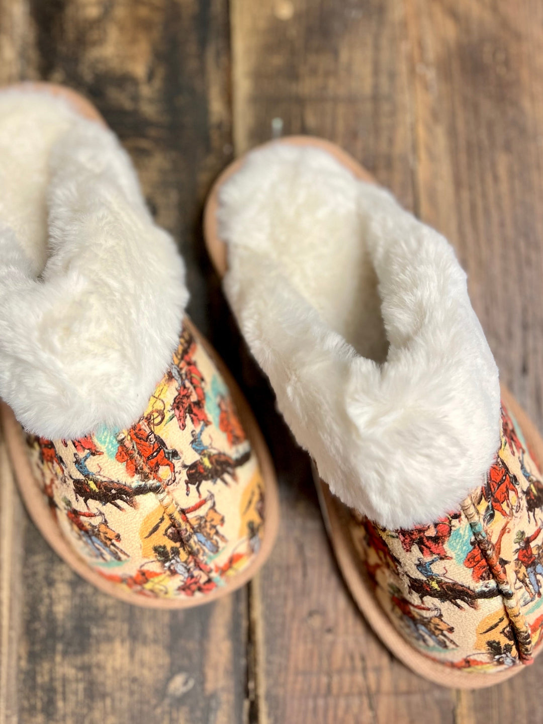 Cowboy Collage Slippers | gussieduponline