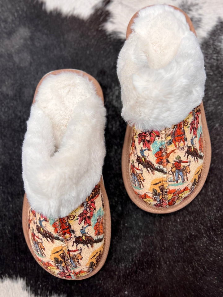 Cowboy Collage Slippers | gussieduponline