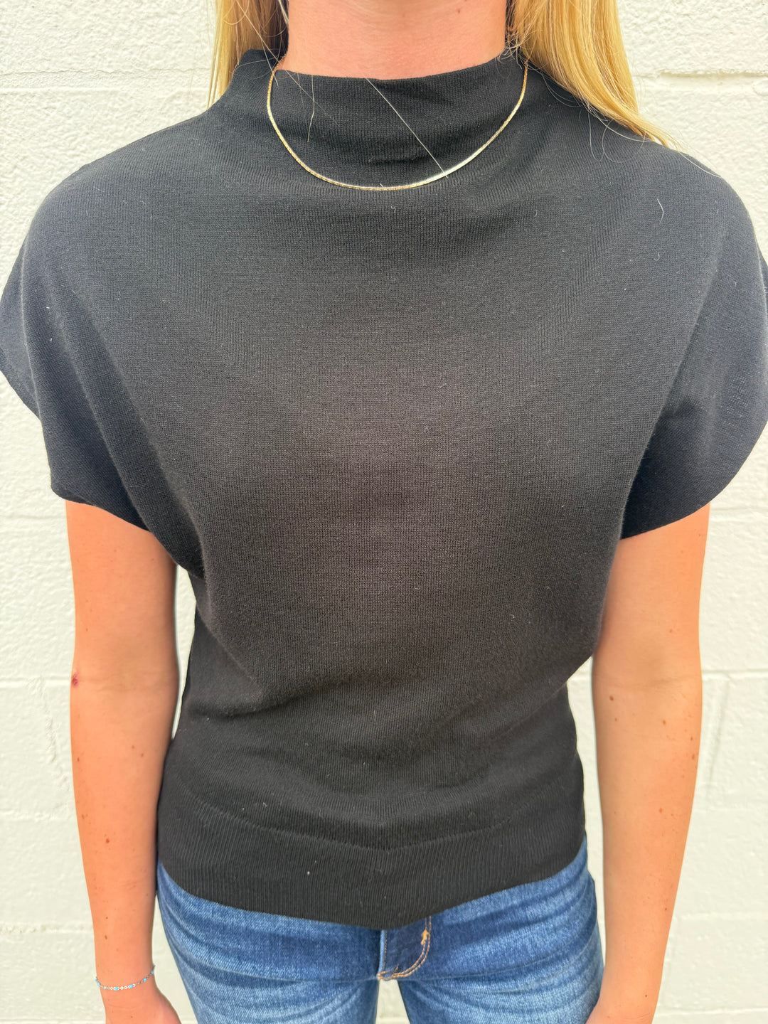 Cap Sleeve Mock Neck Sweater Top - 3 Colors