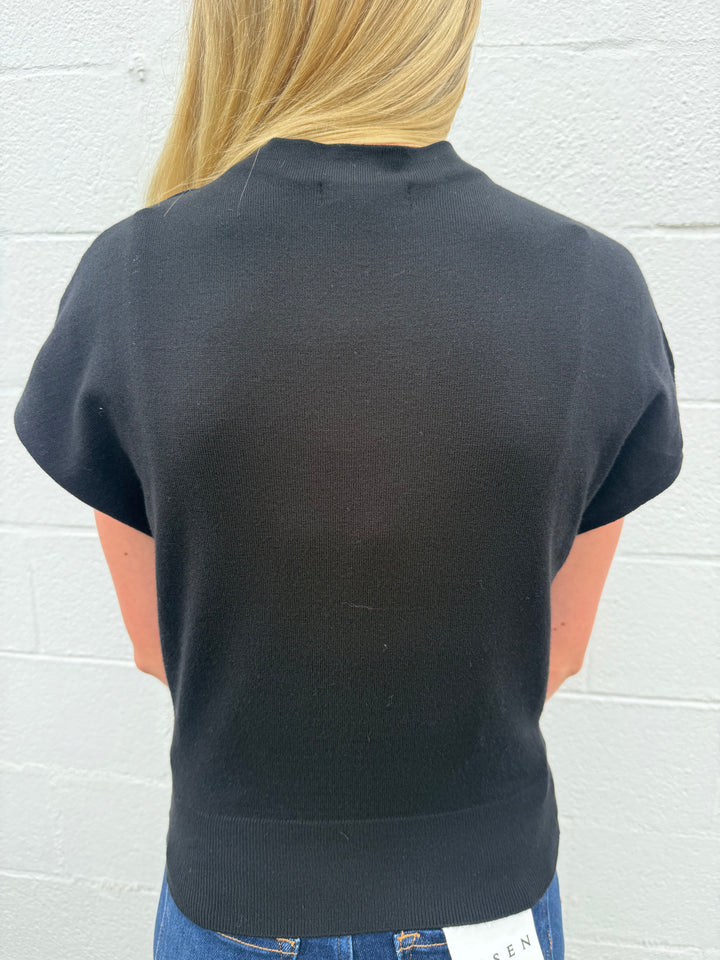 Cap Sleeve Mock Neck Sweater Top - 3 Colors
