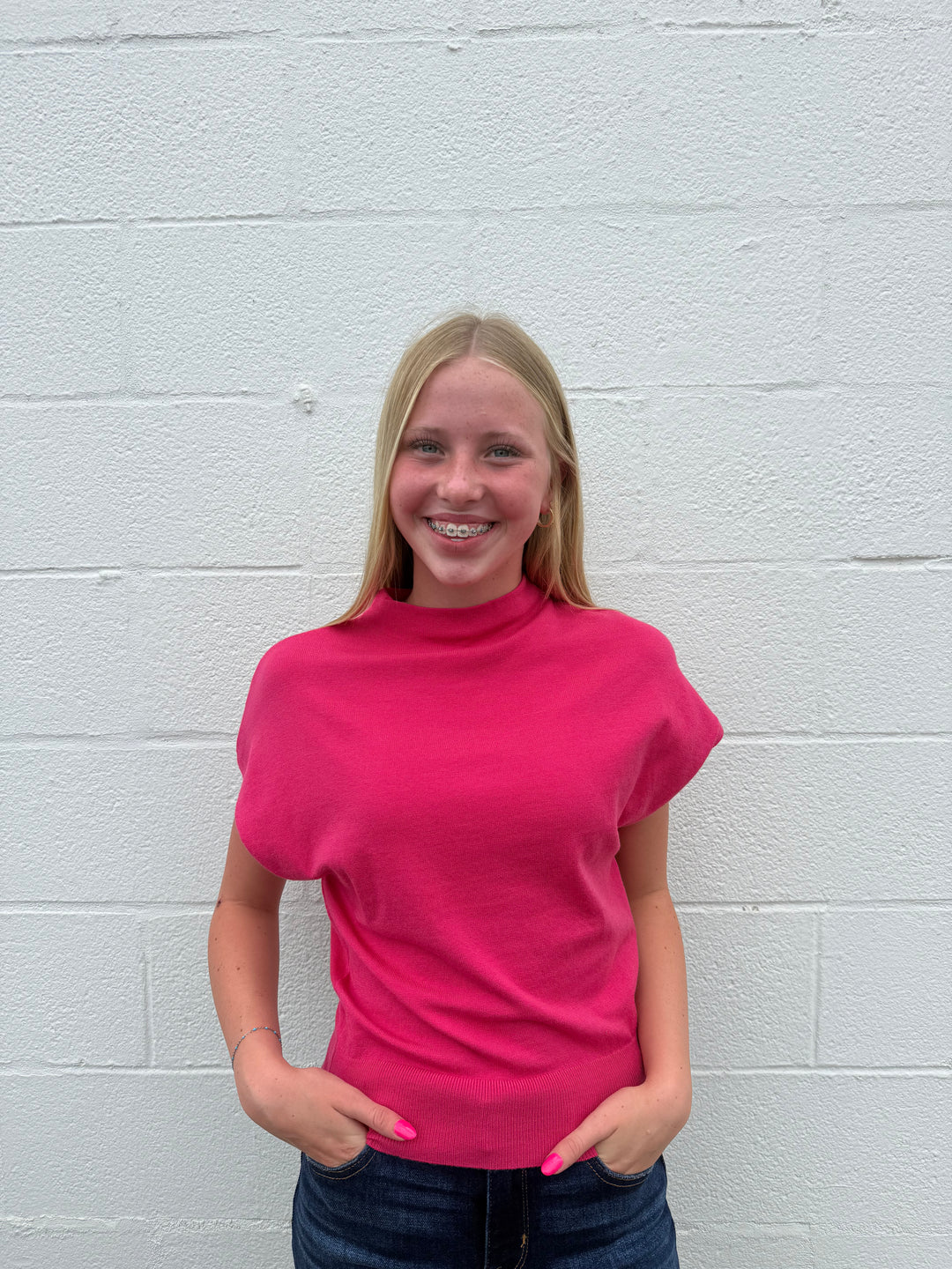 Cap Sleeve Mock Neck Sweater Top - 3 Colors