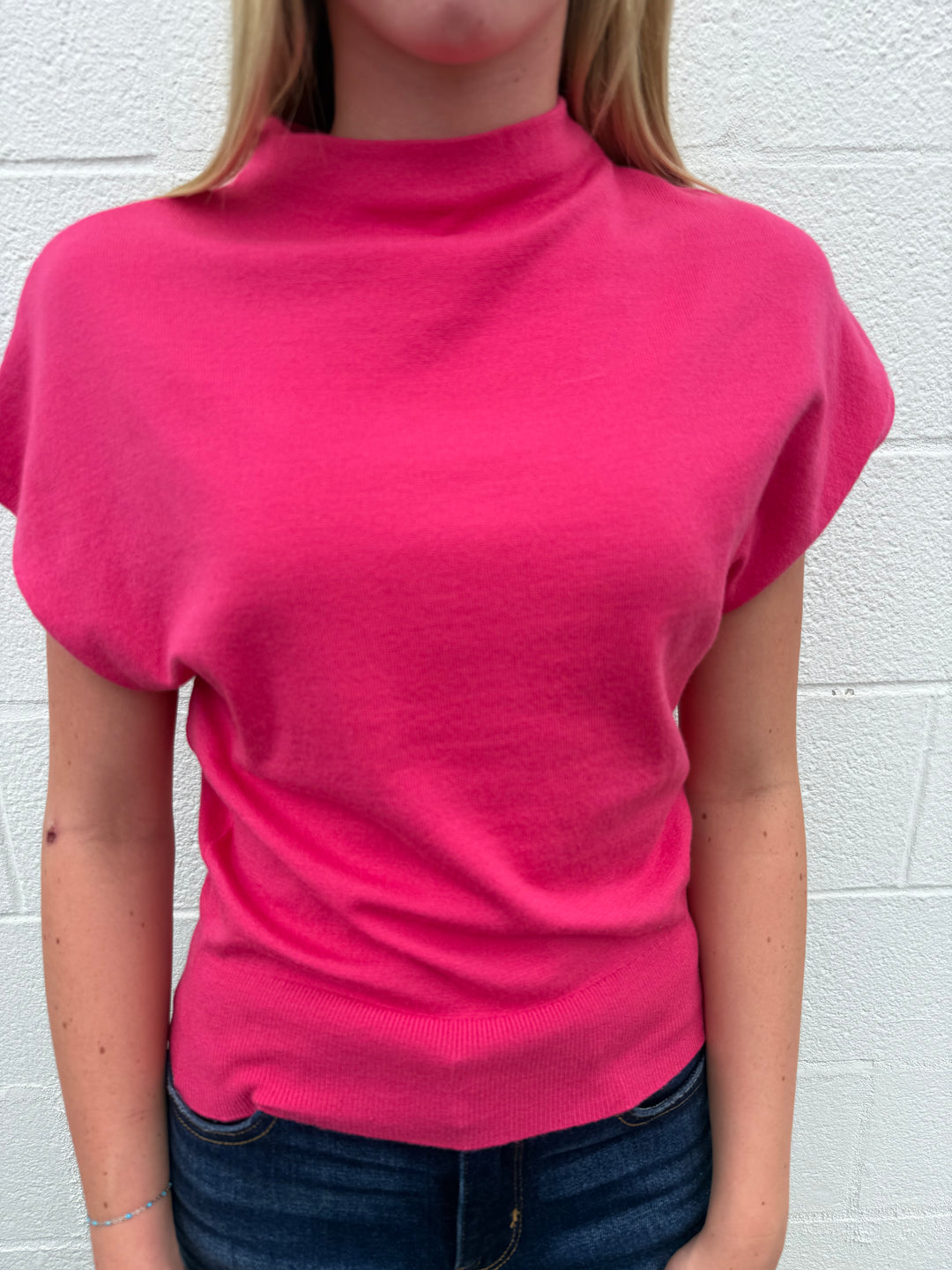 Cap Sleeve Mock Neck Sweater Top - 3 Colors