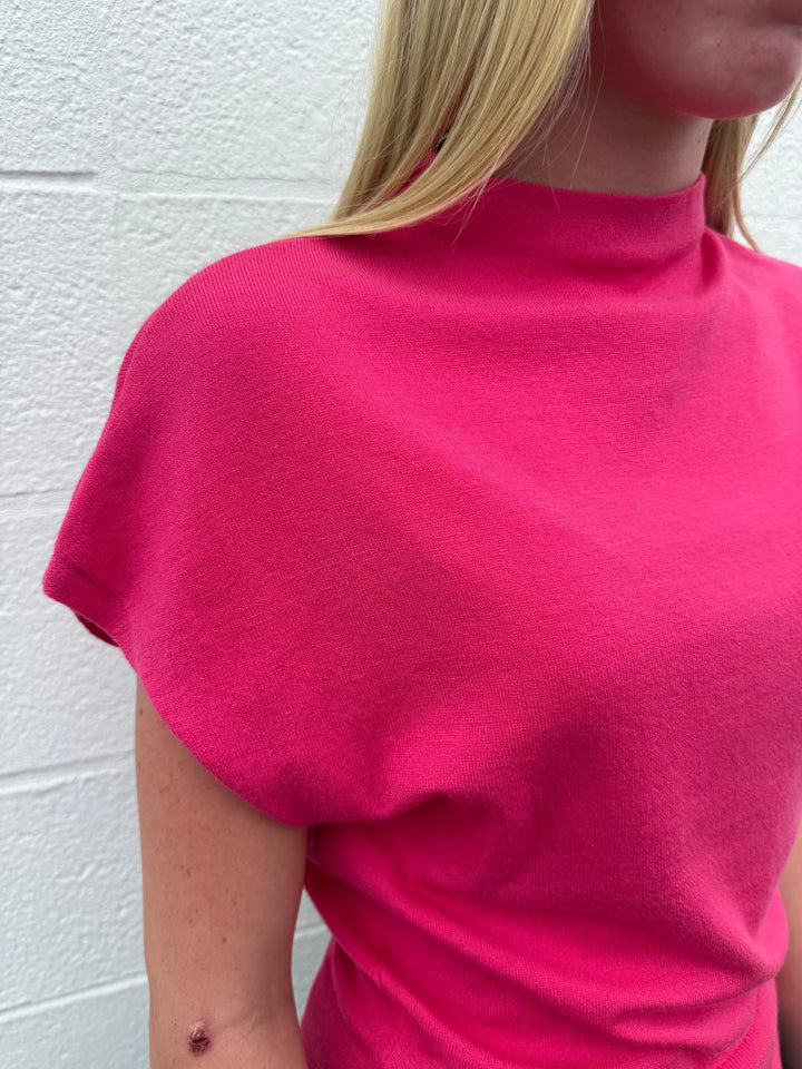 Cap Sleeve Mock Neck Sweater Top - 3 Colors