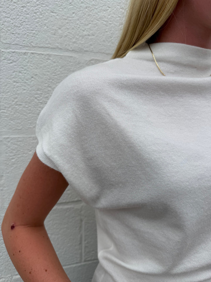 Cap Sleeve Mock Neck Sweater Top - 3 Colors