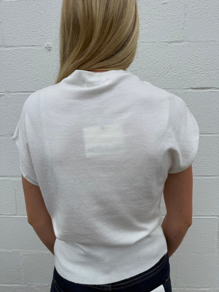 Cap Sleeve Mock Neck Sweater Top - 3 Colors