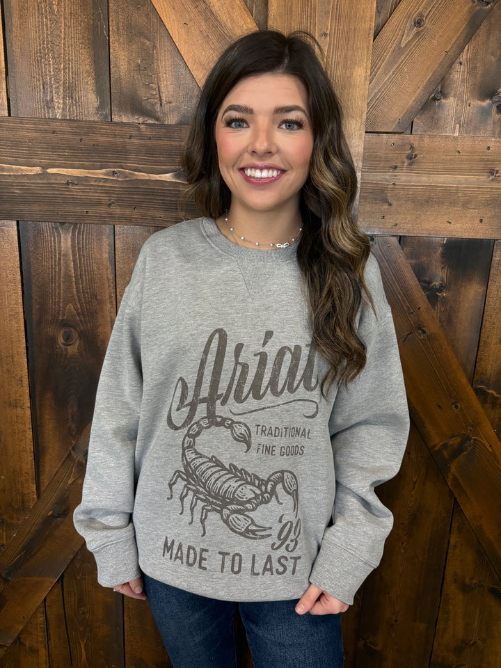Ariat Women's Heather Grey Scorpion Sweatshirt*