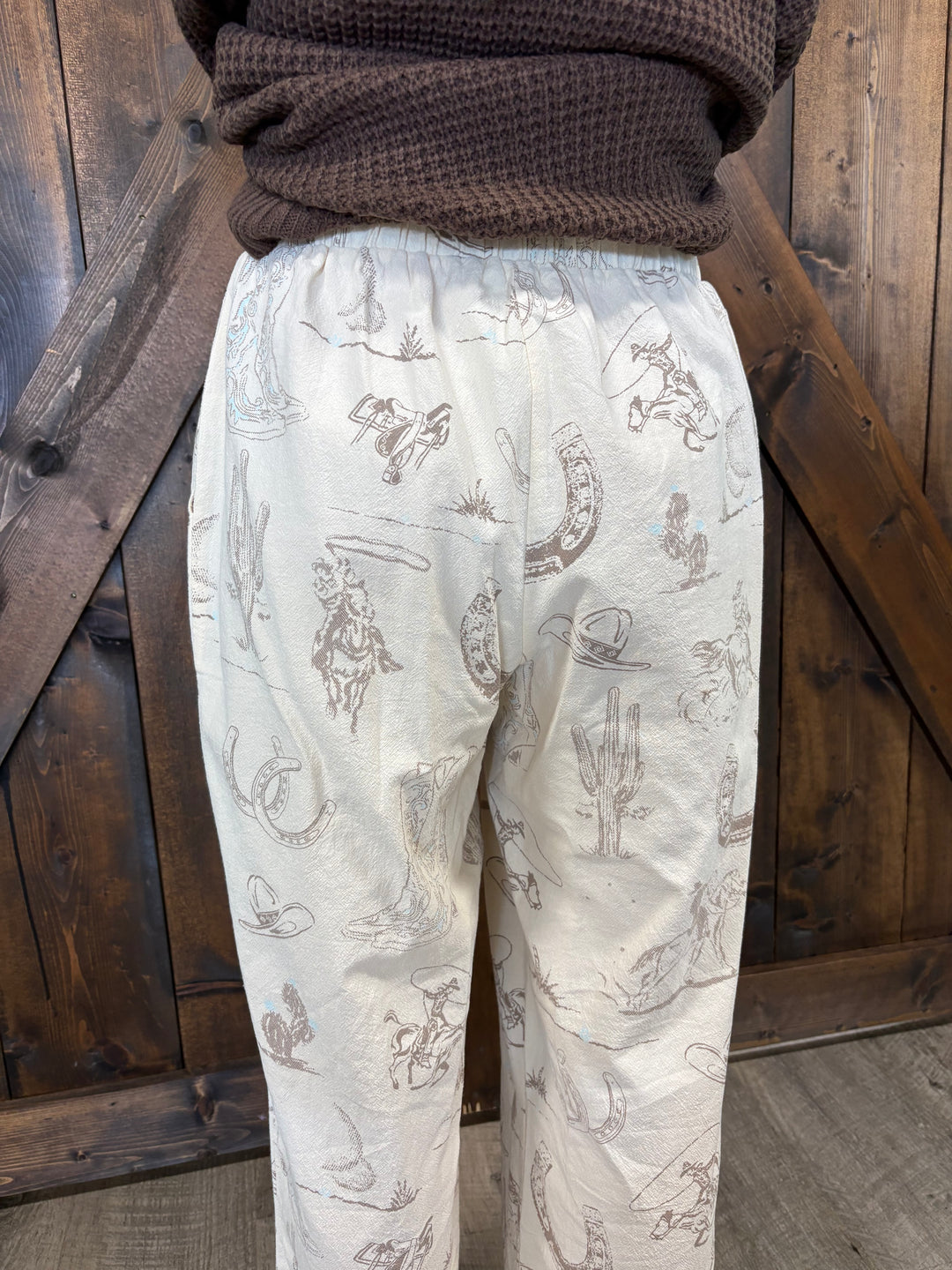 Western Motif Wide Leg Pants*