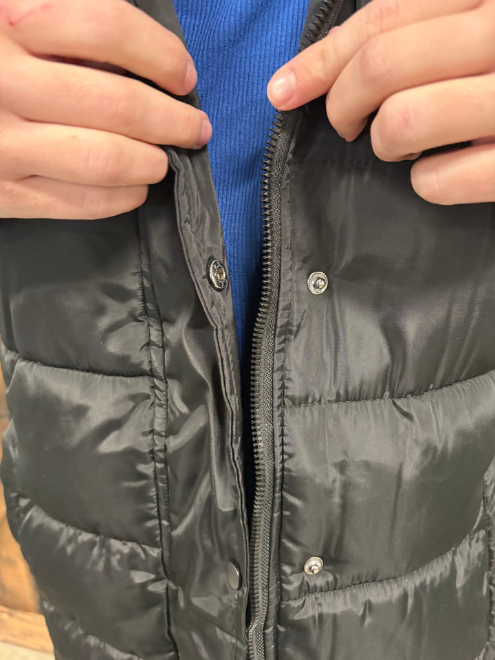 Black Puffer Long Vest