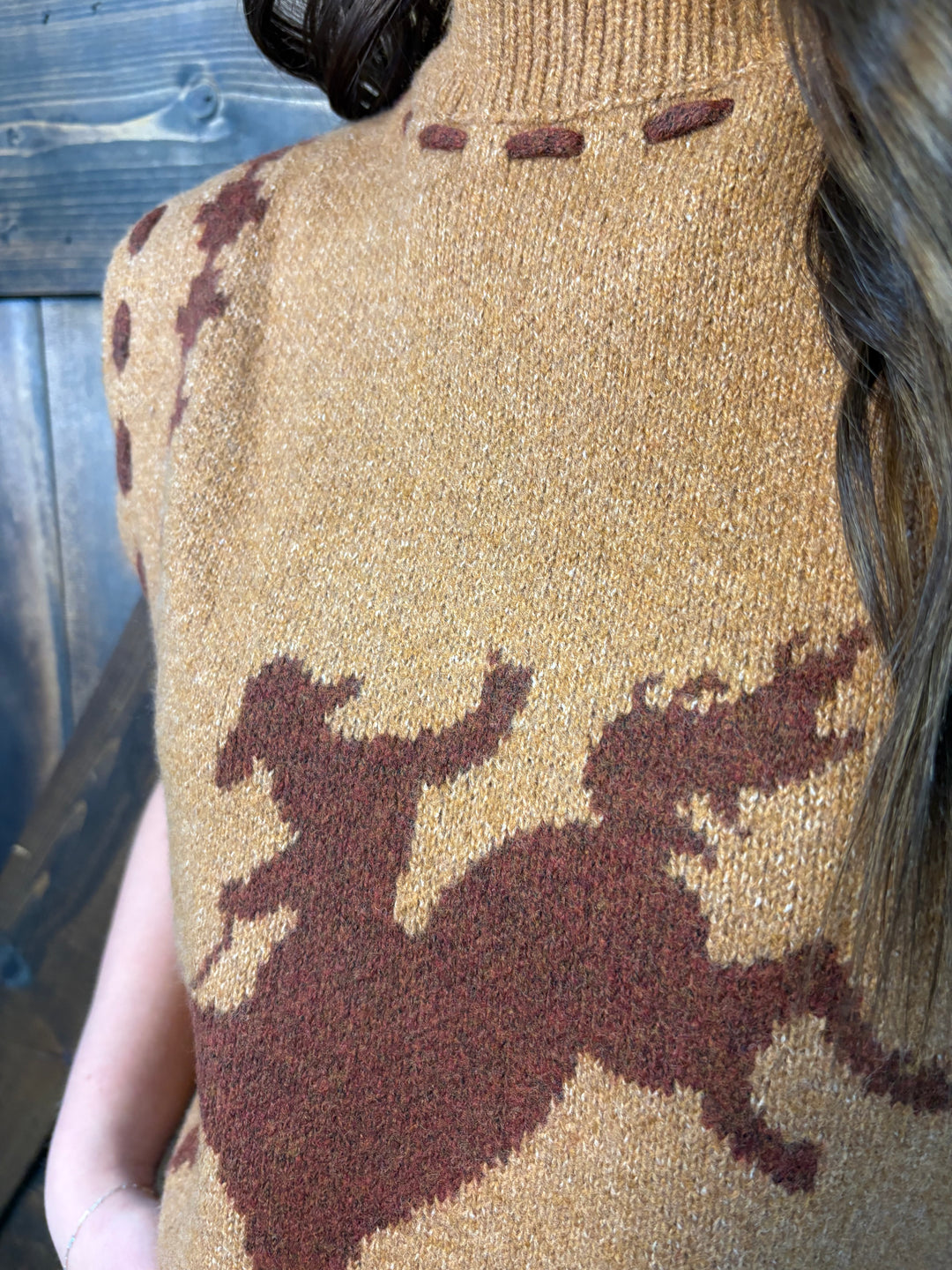 L&B Camel Brown Knit Sleeveless Sweater Vest