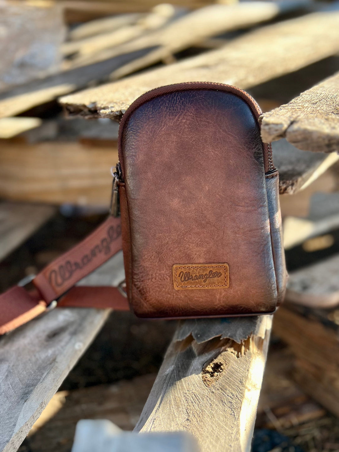 The Original Wrangler Brown Sling Back Crossbody Bag | gussieduponline