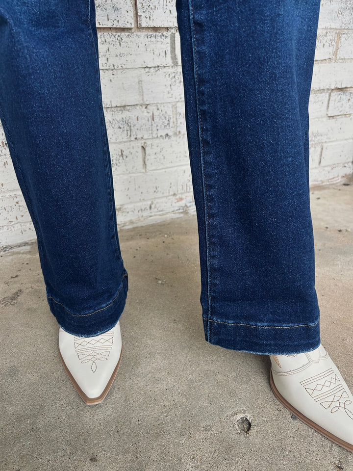 L&B Dark Wash High Rise Slim Trouser Jeans