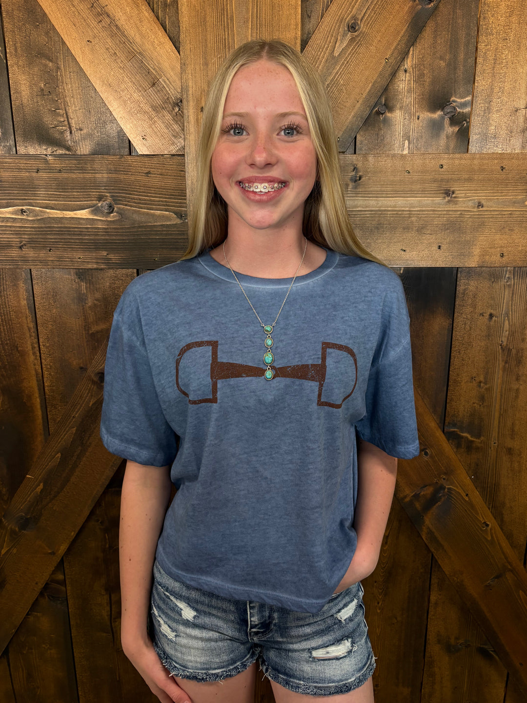 Blue Horse Bit Western Graphic Tee