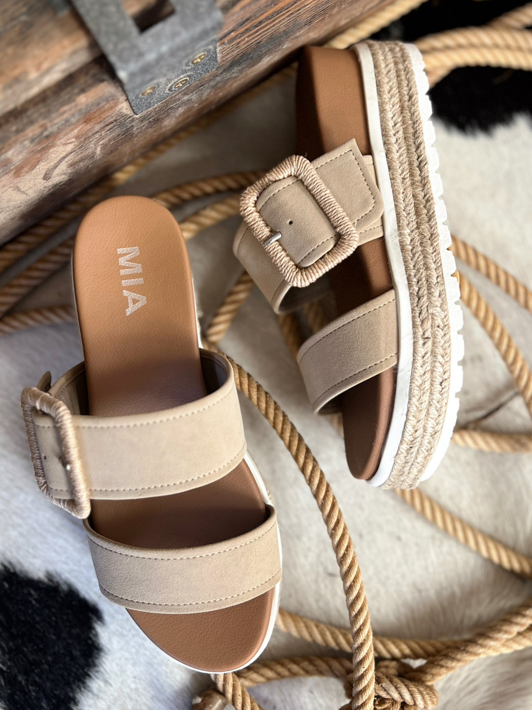 Suede Sand Raffia Platform Sandals | gussieduponline