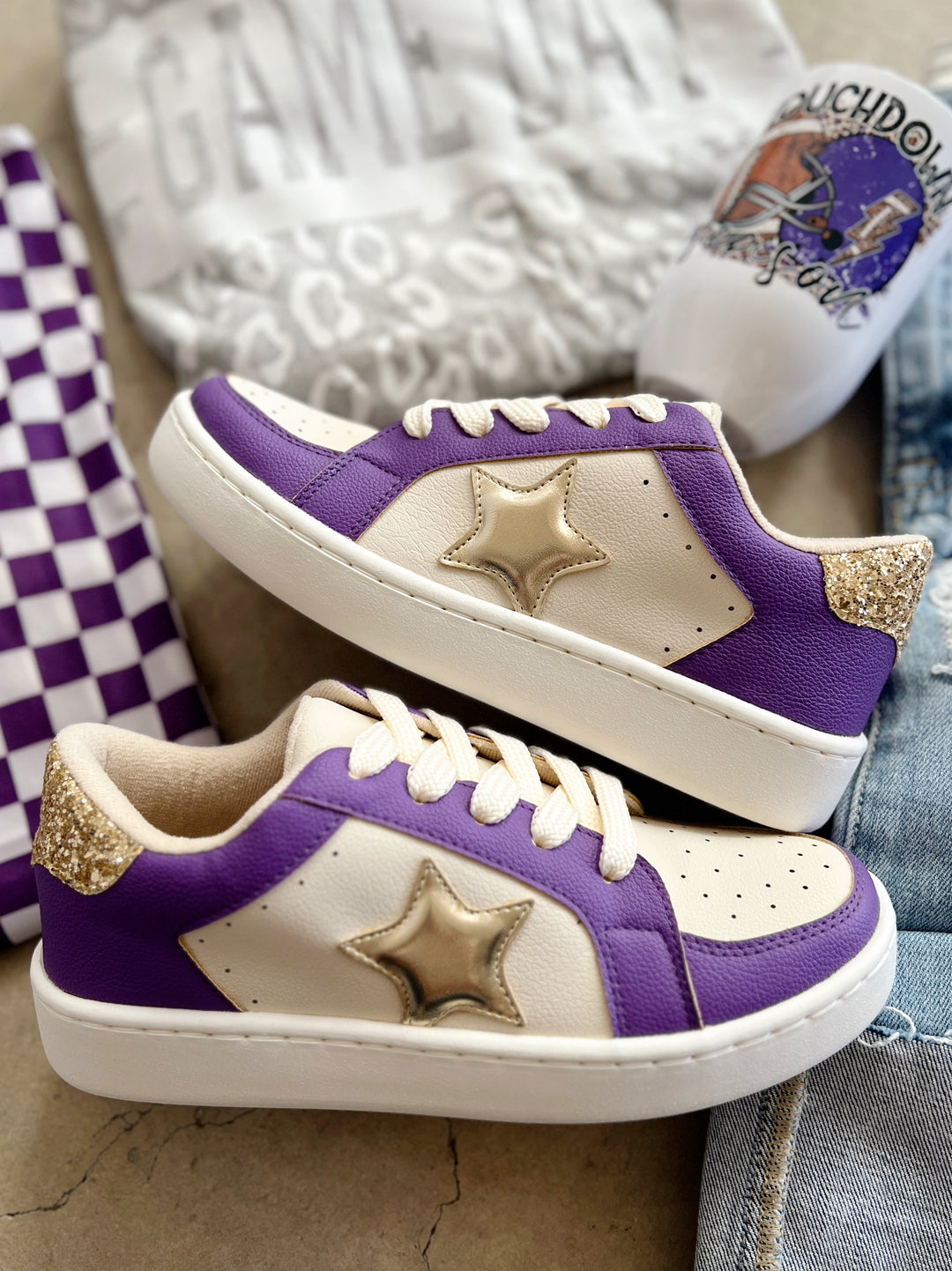 Miel Purple Gameday Sneakers | gussieduponline