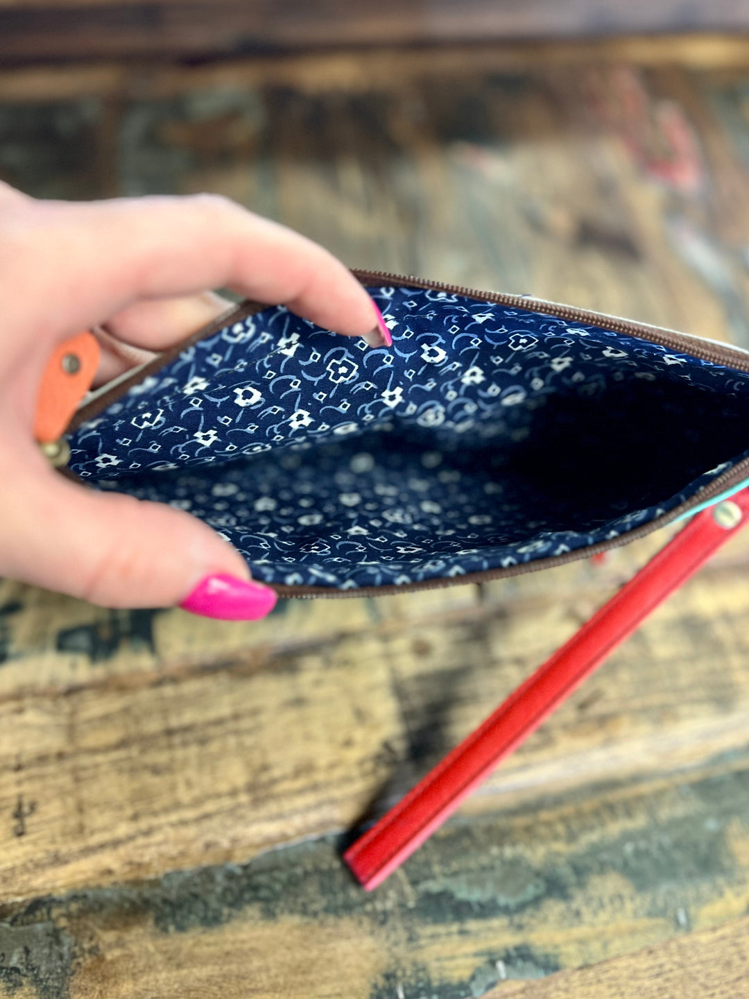 Vance Triple Zip Leather Wristlet- 3 colors | gussieduponline