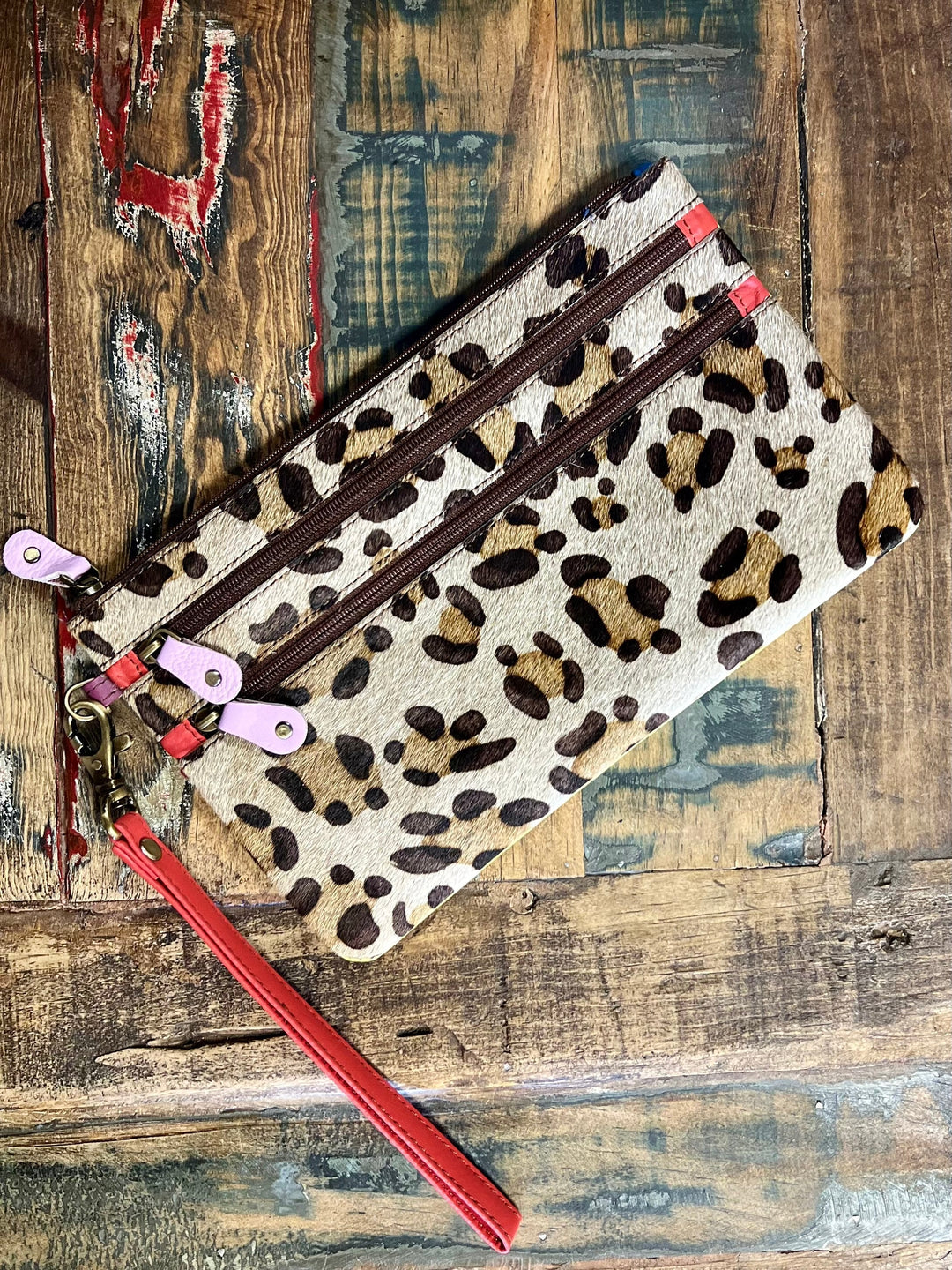 Vance Triple Zip Leather Wristlet- 3 colors | gussieduponline