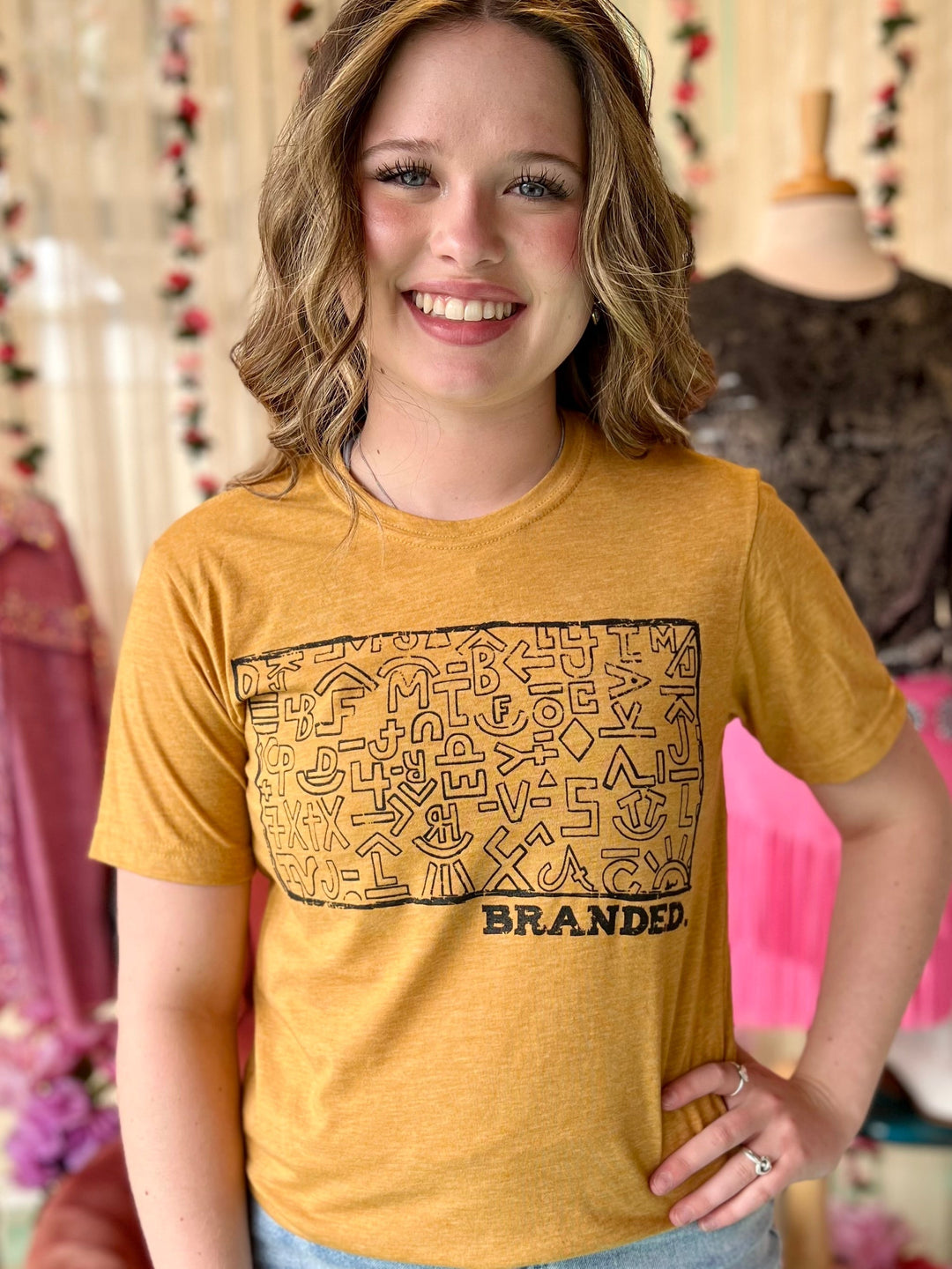 PLUS Branded Mustard Tee | gussieduponline